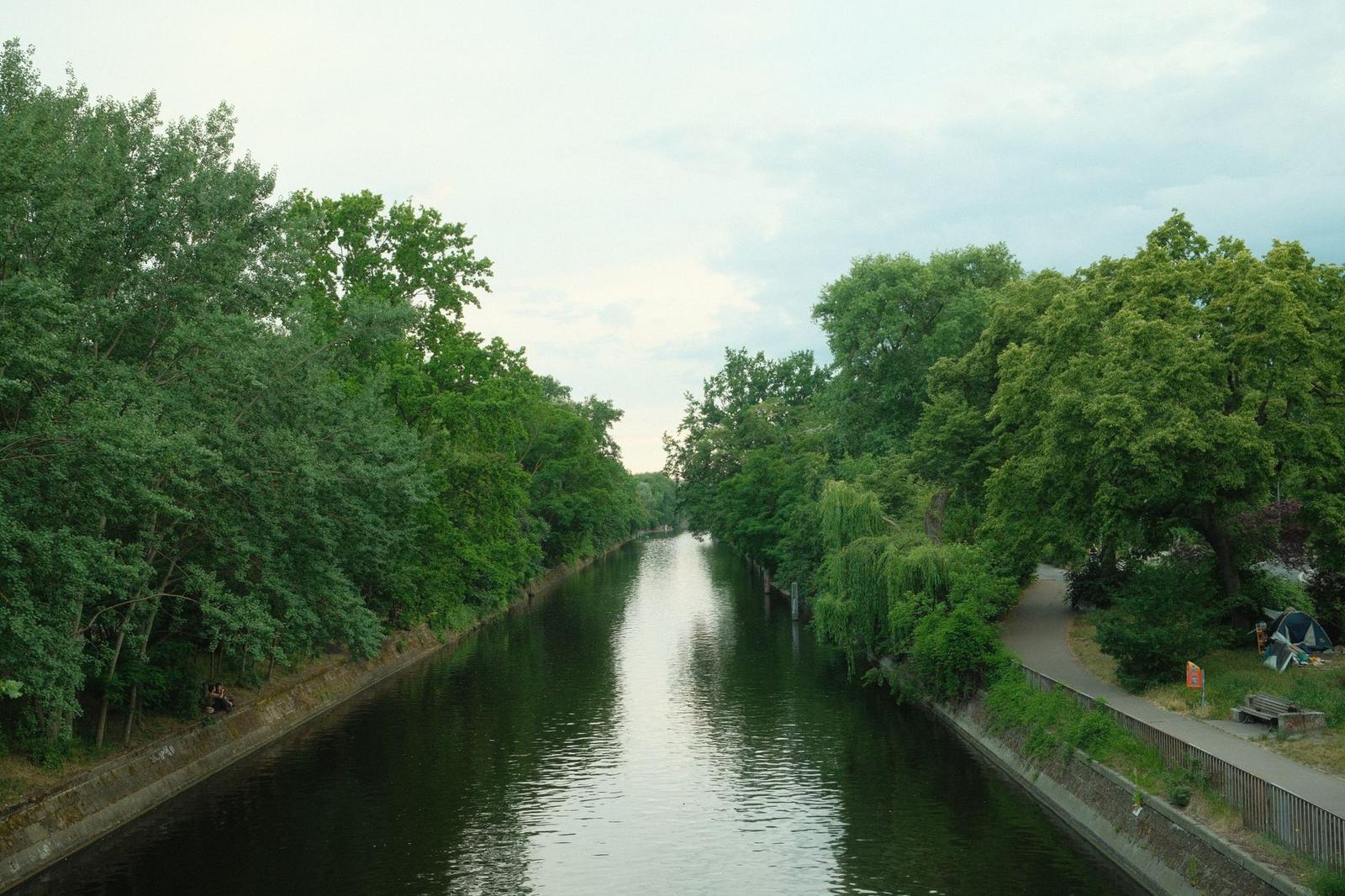 Tranquil Canal View in Berlin S Green Setting