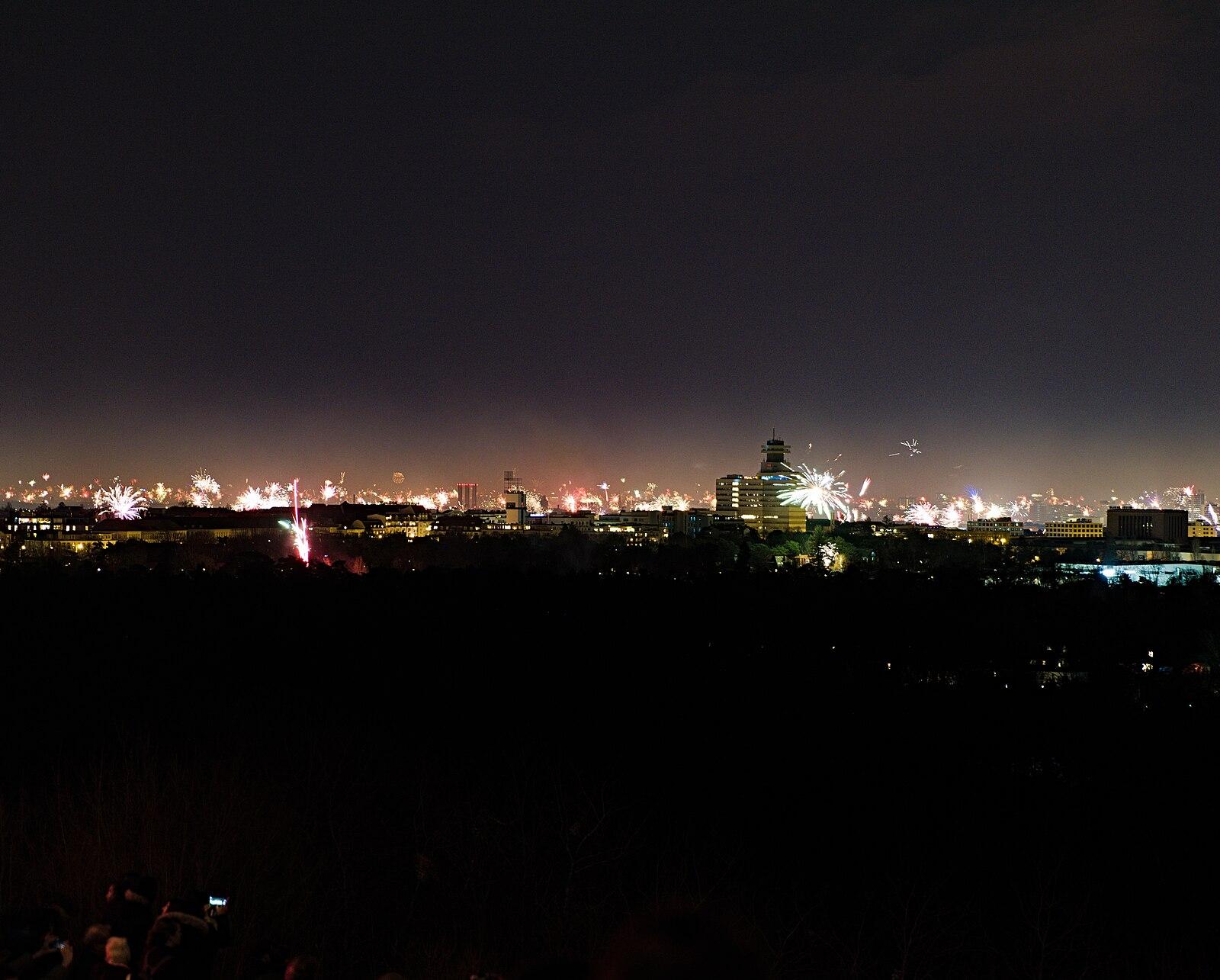 Berlin from Drachenberg during new year celebration 2023 22