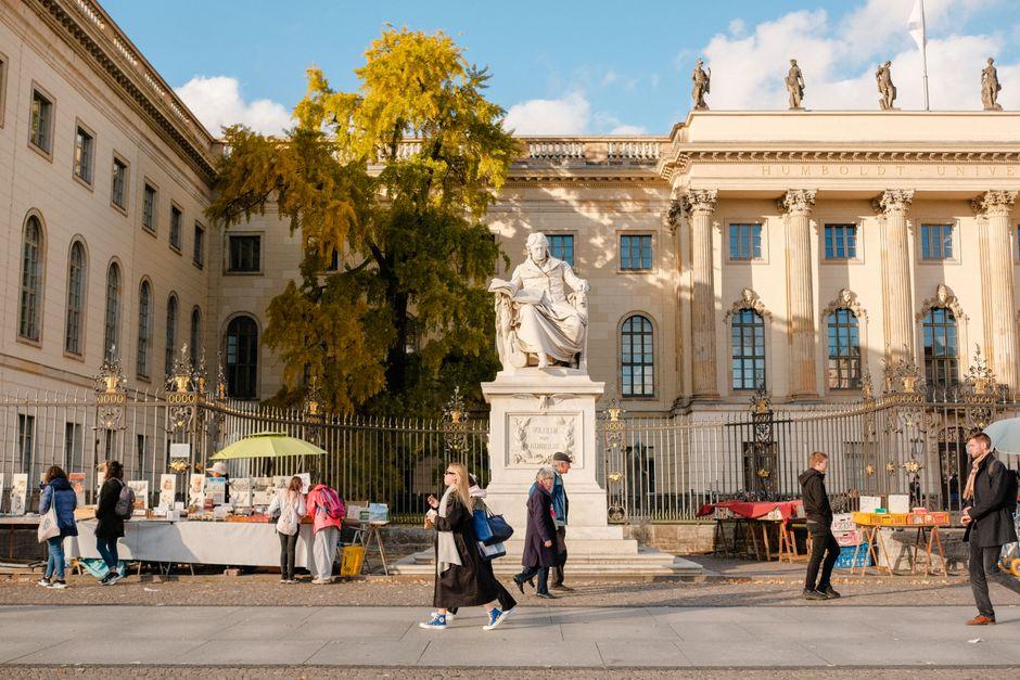 Humboldt University and Street Market in Berlin